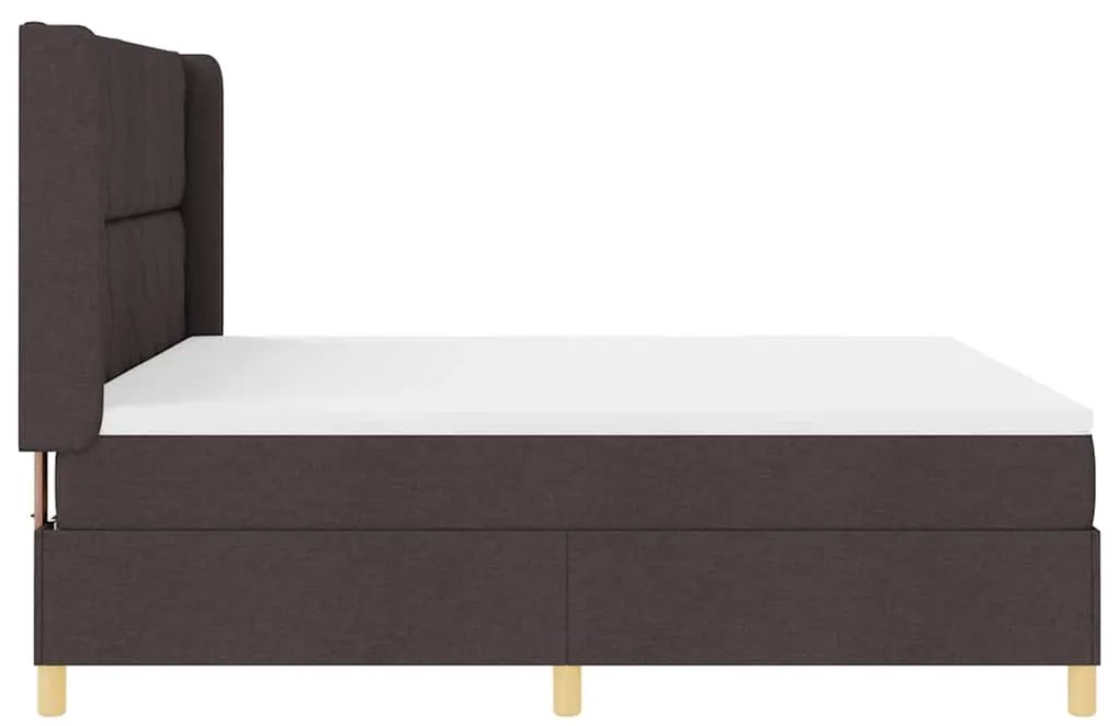 Cama Box com Colchão Marrom Escuro 180x200 cm Tecido