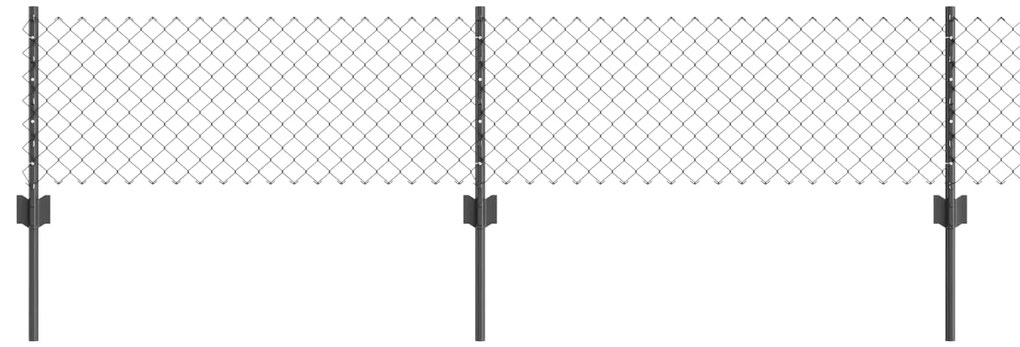 vidaXL Cerca e Poste Cinzeto 0,4 x 25 m Aço