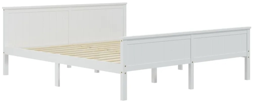 Estrutura de cama 200x200 cm pinho maciço branco