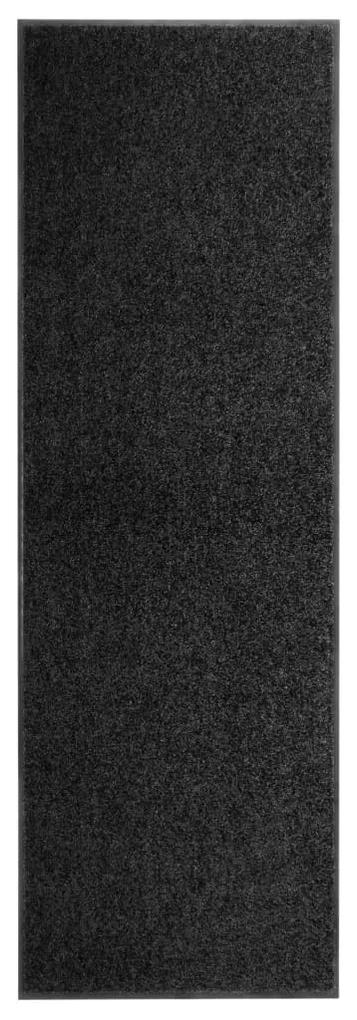 323411 vidaXL Tapete de porta lavável 60x180 cm preto