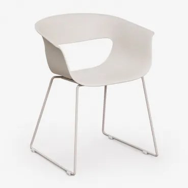 Cadeira De Jardim Em Polipropileno E Aço Alanys Branco Pedra - Sklum