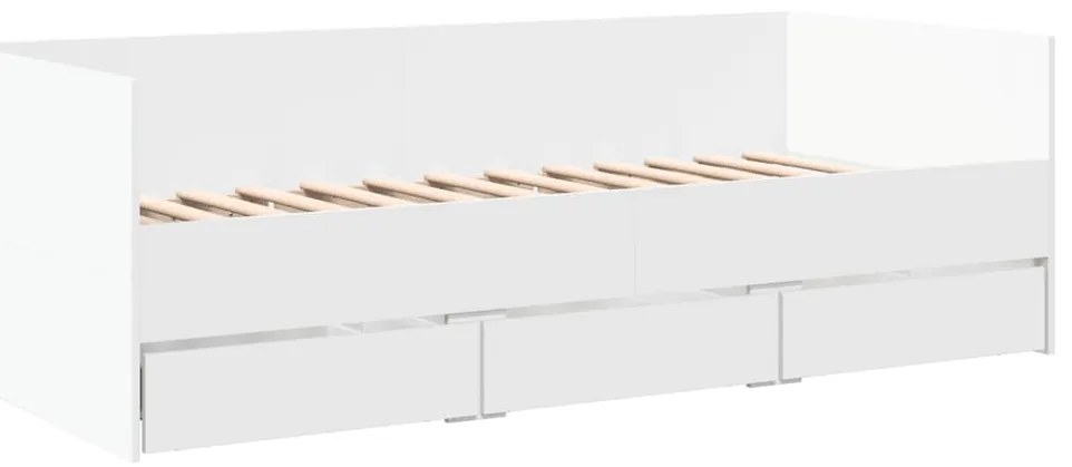 Sofá-cama com gavetas sem colchão 90x200 cm branco
