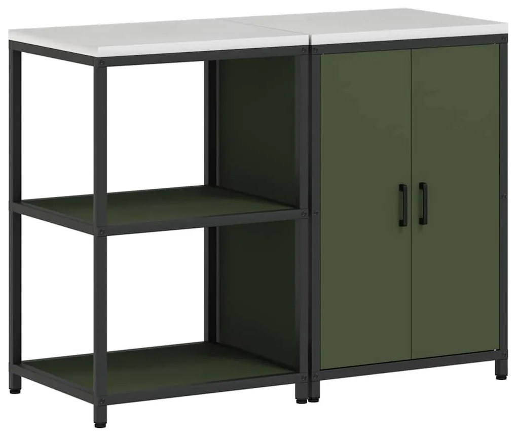 Conjunto de Armazenamento de Cozinha 2 pcs Verde Oliva
