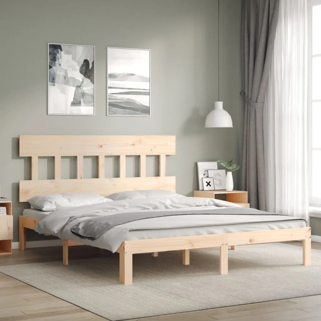 Cama sem colchão 160x200 cm madeira de pinho maciça