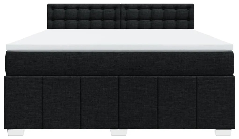 Cama com molas/colchão 180x200 cm tecido preto