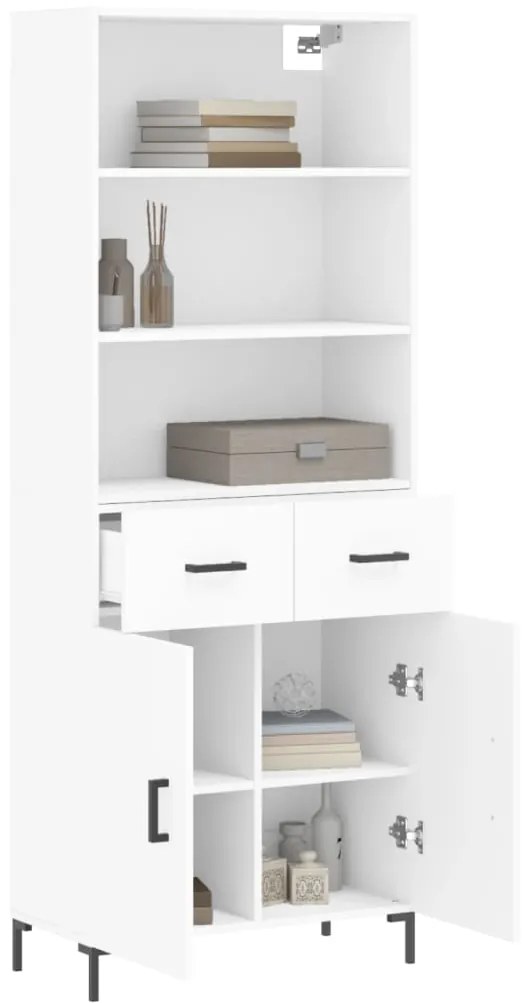 Armário alto 69,5x34x180 cm derivados de madeira branco