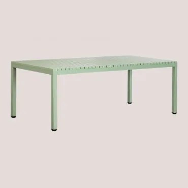 Rectangular Dining Table 210x100 Cm In Marti Aluminum Verde Laurel - Sklum