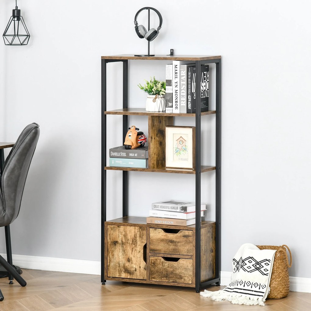 Estante com Prateleiras – Modelo Ålesund – 58x24x122 – Madeira – 6 Nív