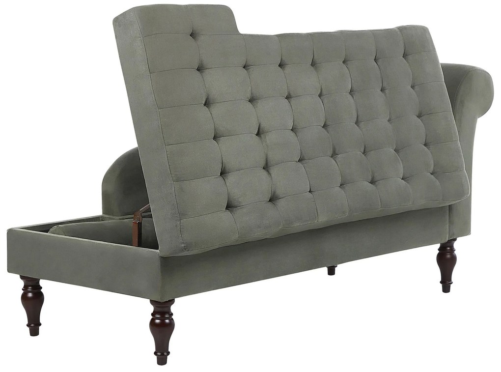 Chaise-longue à direita com arrumação em tecido cinzento PESSAC II Beliani