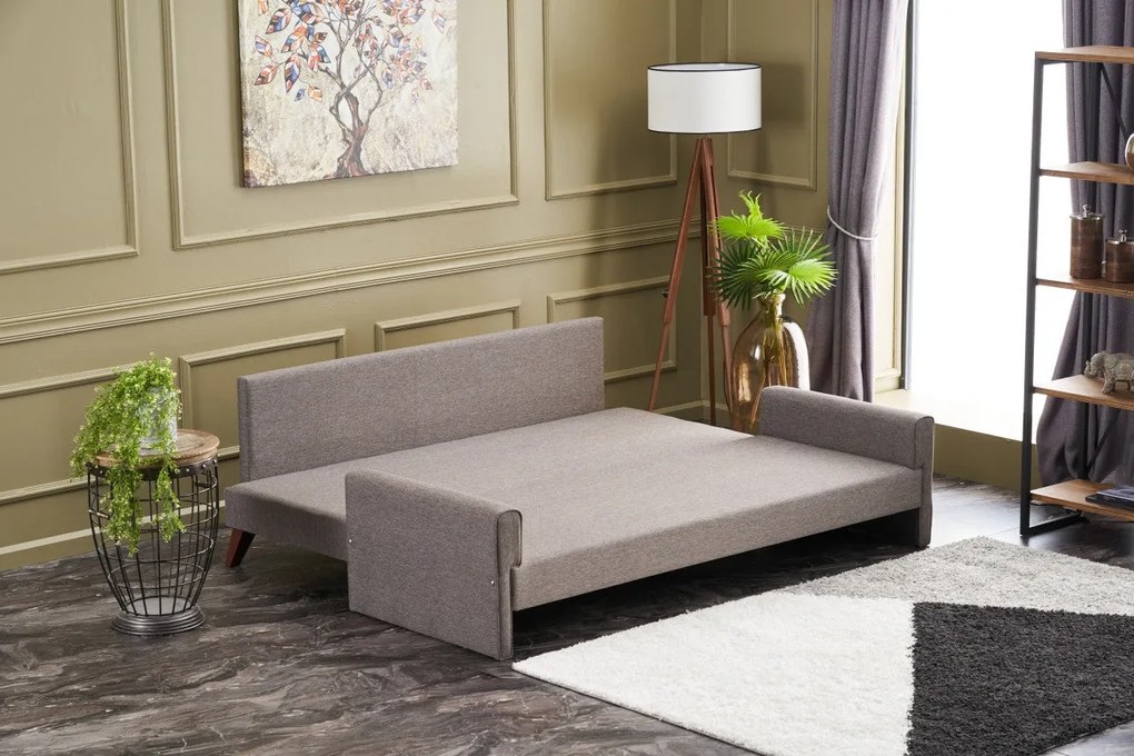 Sofá-Cama 3 Lugares Bella – Castanho – 208 x 85 x 81 cm