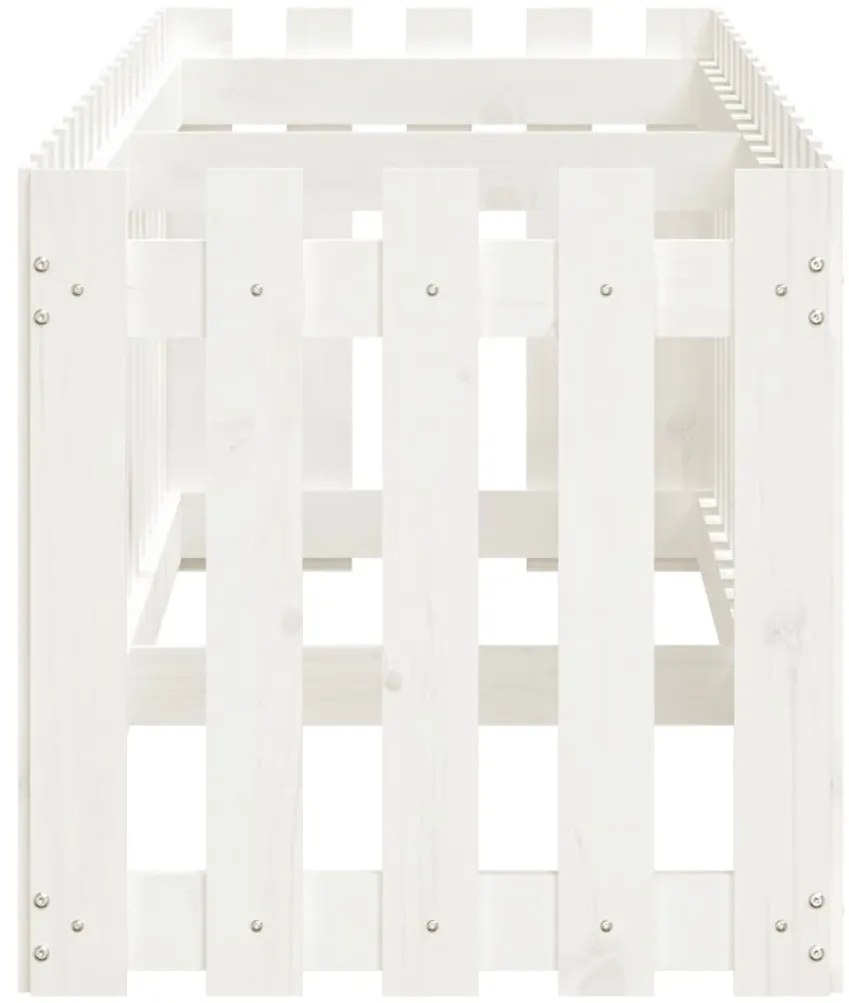 Canteiro elevado design cerca 200x50x50 cm pinho maciço branco