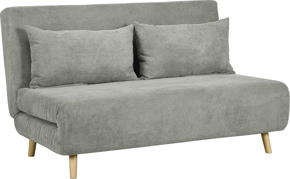 HOMCOM Sofá-cama, cama para hóspedes, encosto ajustável em 3 posições, aparência de linho, até 120 kg, 141 x 90 x 81 cm, Cinza | Aosom Portugal