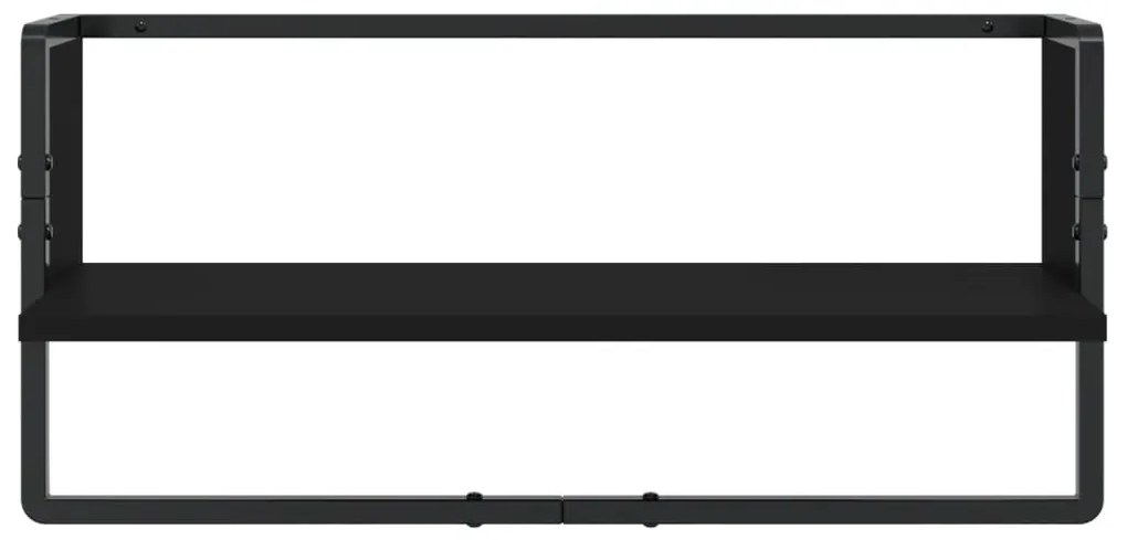 4 pcs prateleiras de parede derivados de madeira preto