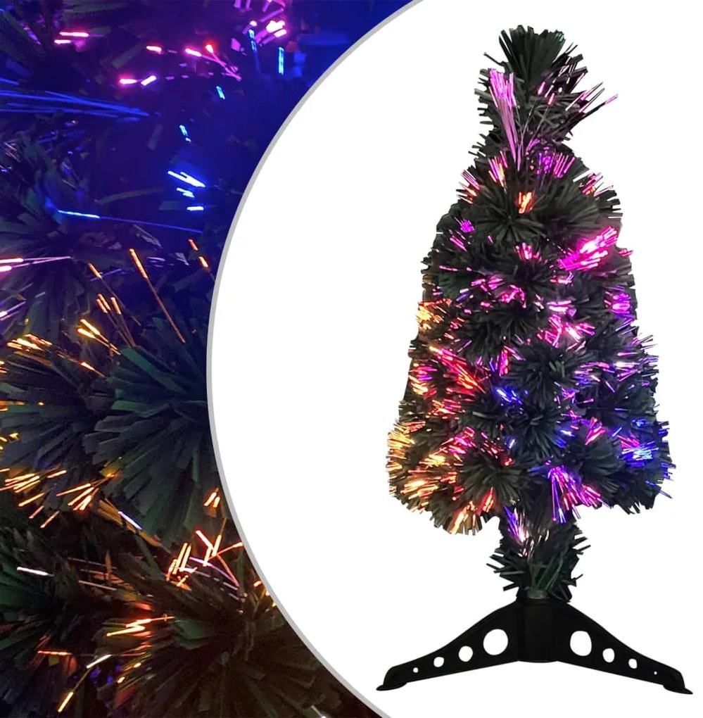 vidaXL Árvore de Natal artificial fina c/ suporte 64 cm fibra ótica