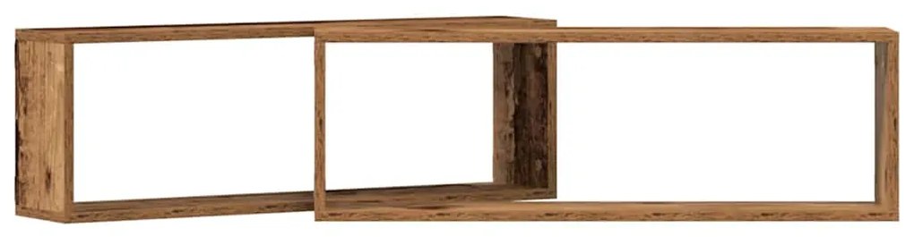 Conjunto de 2 Prateleiras de Parede vidaXL em Madeira Antiga 80x15x26