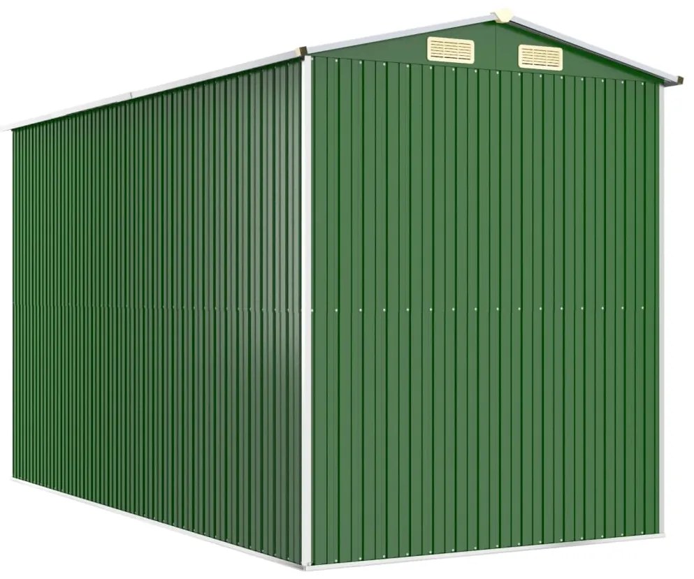 Abrigo de jardim 192x357x223 cm aço galvanizado verde