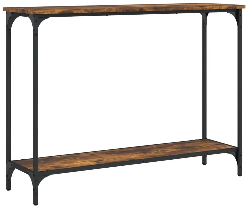 Mesa consola 101x30,5x75cm derivados de madeira carvalho fumado