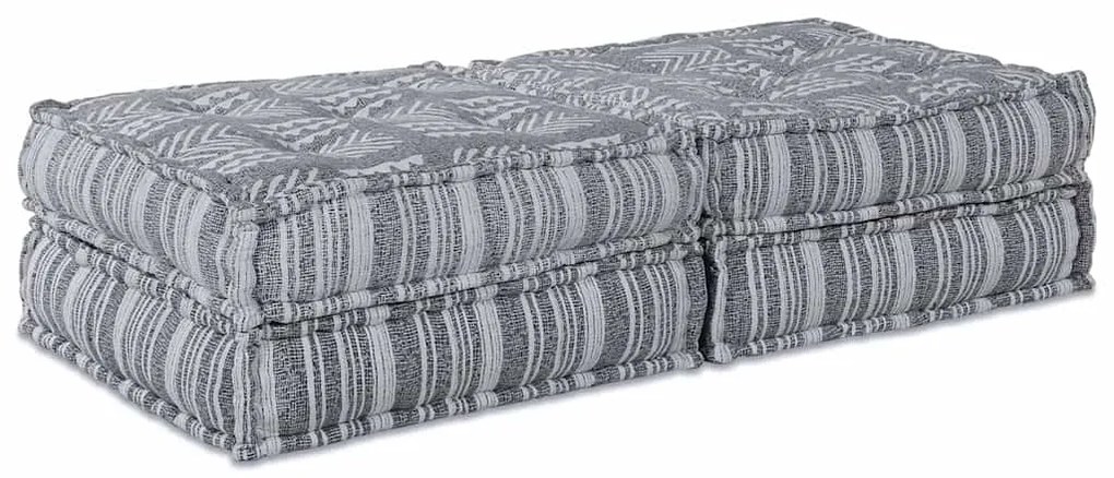 vidaXL Sofá Modular 2 pcs Estampa Cinza 140 x 70 x 36 cm tecido