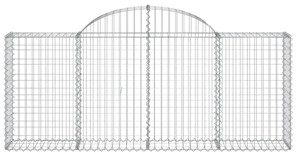 Cestos gabião arqueados 7 pcs 200x30x80/100cm ferro galvanizado