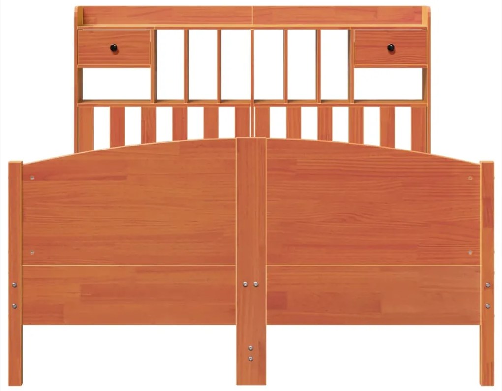 Cama com estante sem colchão 140x200 cm pinho maciço