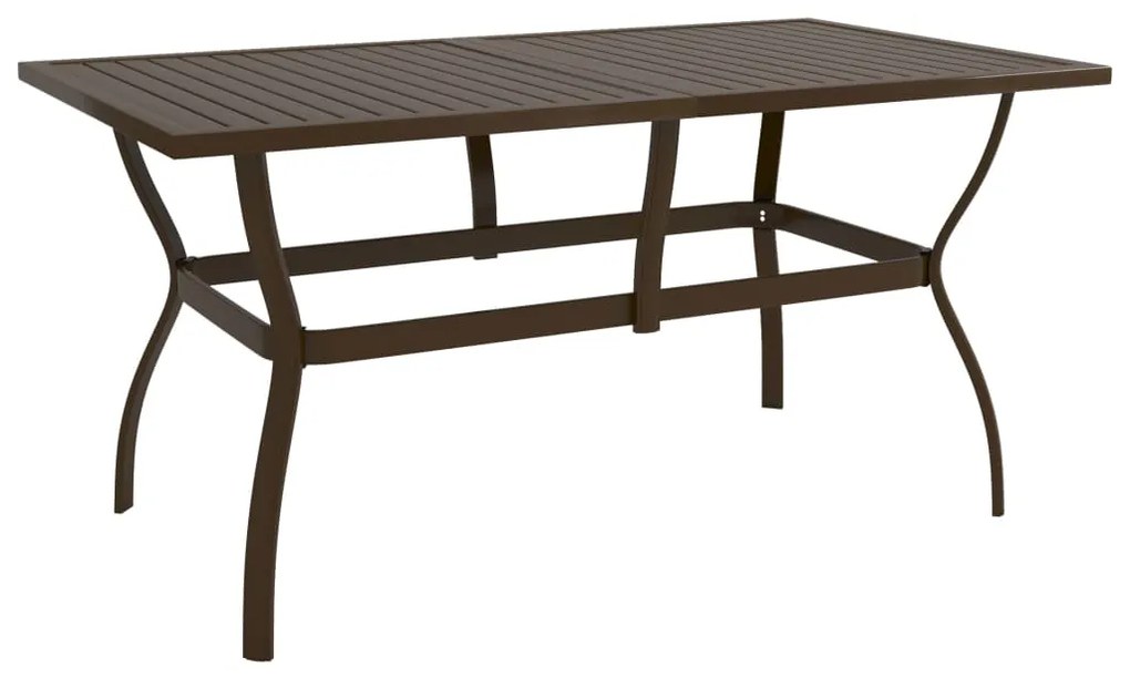 312280 vidaXL Mesa de jardim 140x80x72 cm aço castanho