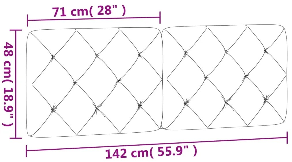 Almofadão de cabeceira 140 cm veludo cinzento-claro