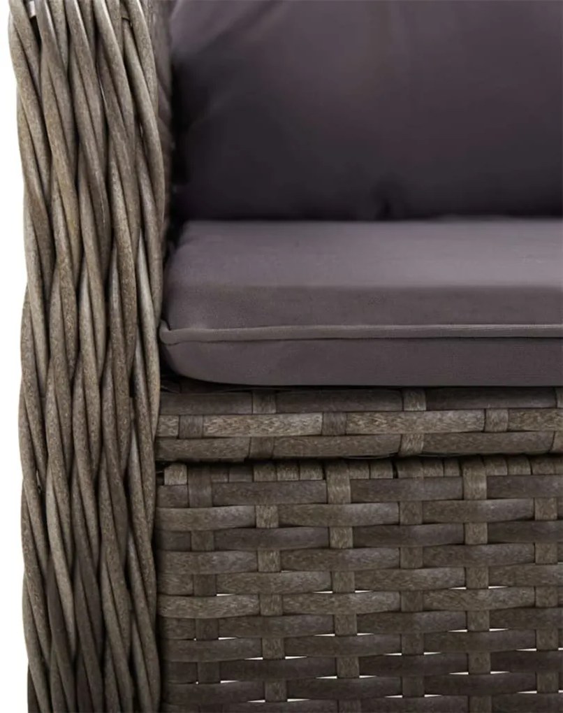 5 pcs conjunto de jantar para jardim cinzento