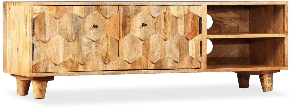 Armário TV madeira de mangueira maciça 118x35x40 cm