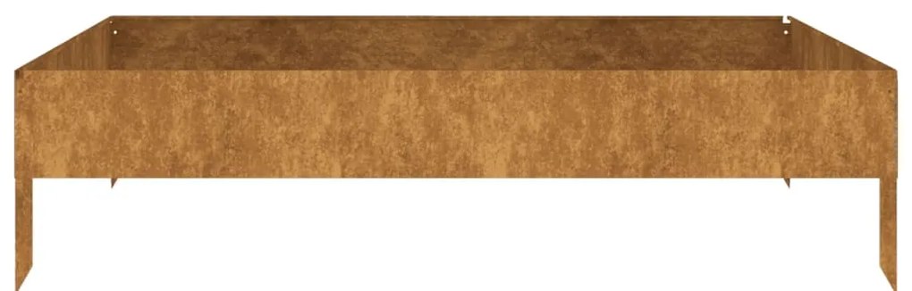 Canteiro elevado de jardim 100x100x26 cm aço corten