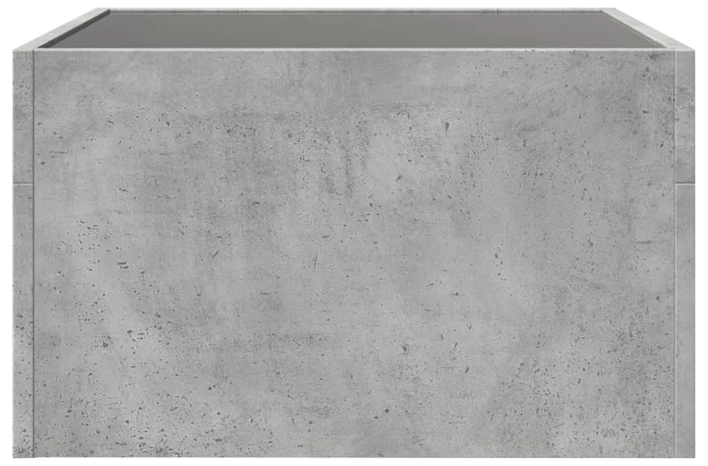 Mesa de centro luzes LED Infinity 50x50x30 cm cinzento cimento