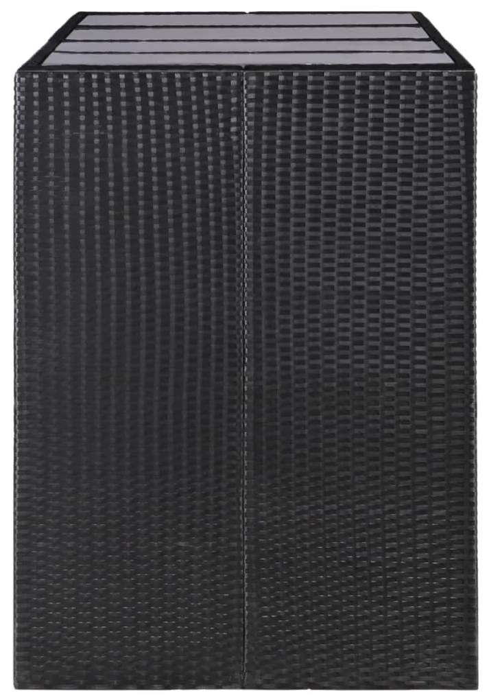 Conjunto de jantar para exterior 9 pcs vime PE preto