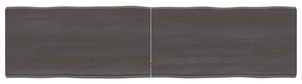 vidaXL Tampo de mesa com bordas vivas maciço tratado castanho-escuro