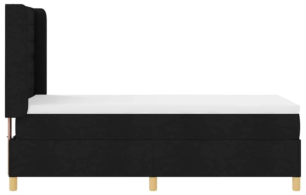 Cama Box com Colchão Preto 100x200 cm em Tecido