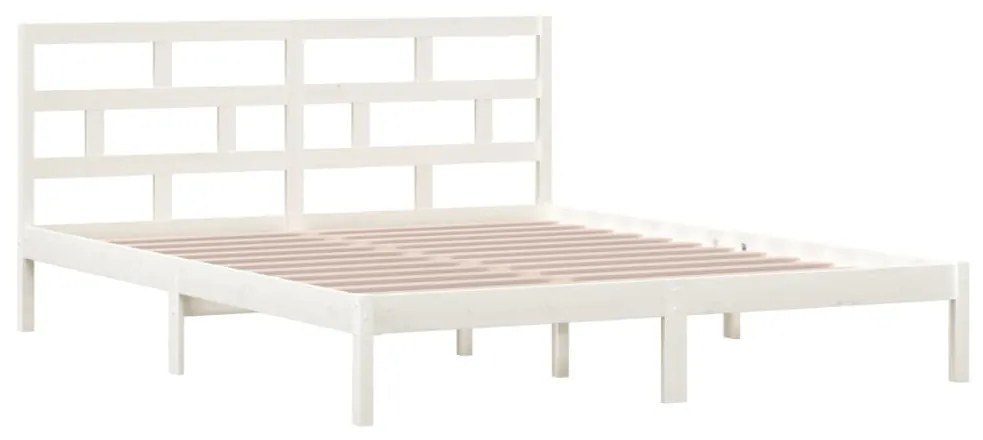 Estrutura cama pequena casal 120x190 cm pinho maciço branco