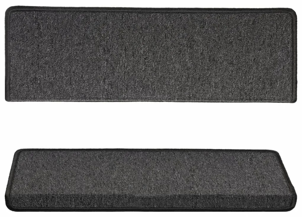 Tapete/carpete para degraus 15 pcs 65x21x4 cm antracite