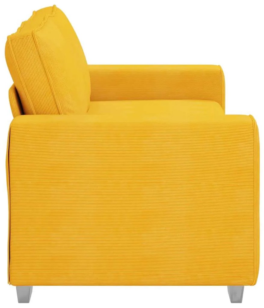 Sofá-luvas 140 cm tecido corduroy amarelo-claro
