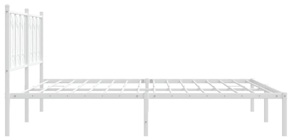 Estrutura de cama com cabeceira 180x200 cm metal branco