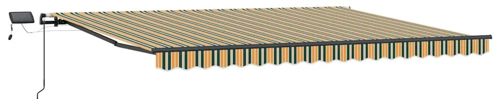 Toldo Retrátil Manual vidaXL com LED Verde e Amarelo 400x350 cm