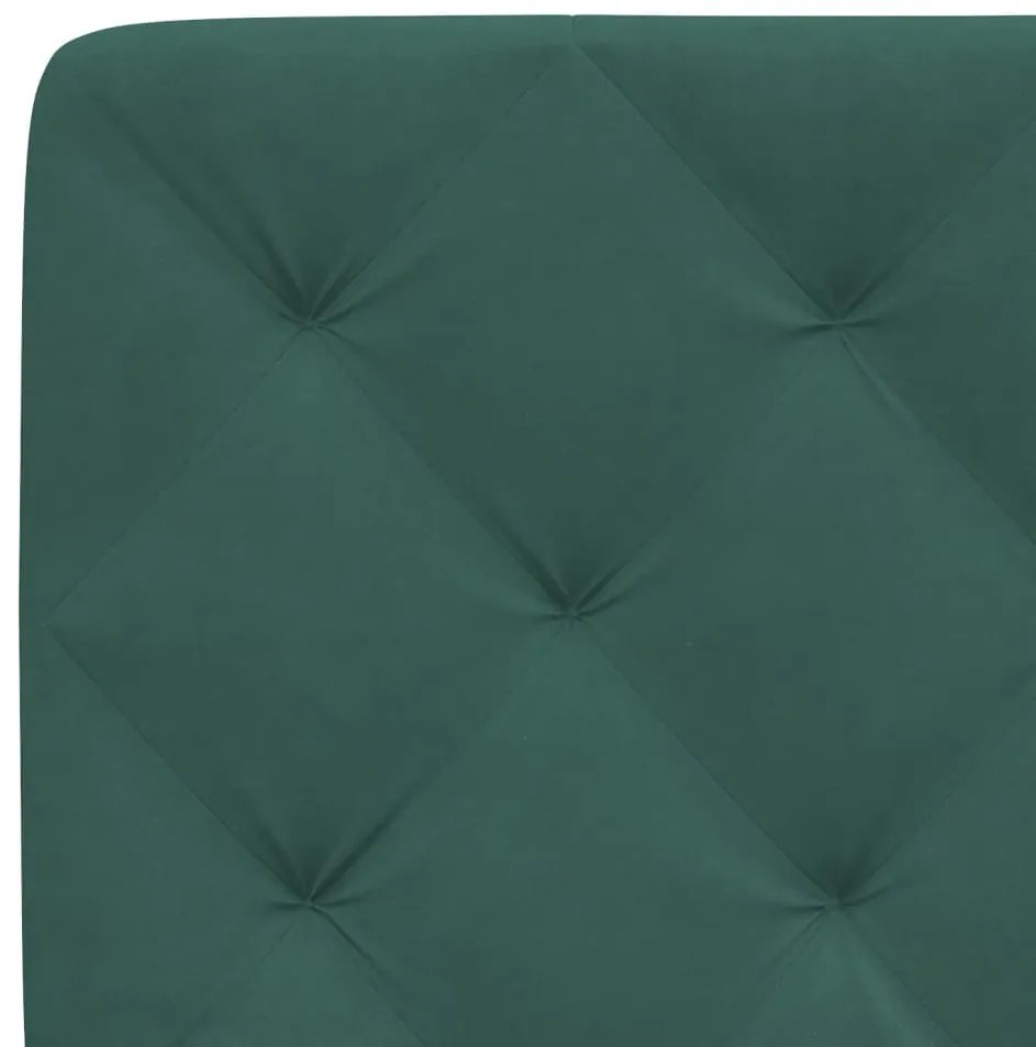 Estrutura de cama c/ luzes LED 90x200 cm veludo verde-escuro