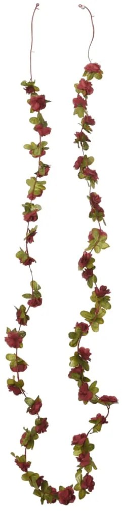 Grinaldas de flores de Natal 6 pcs 250 cm vermelho-tinto