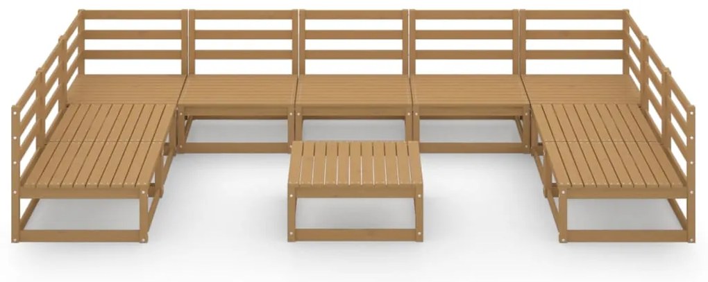 10 pcs conjunto lounge de jardim pinho maciço