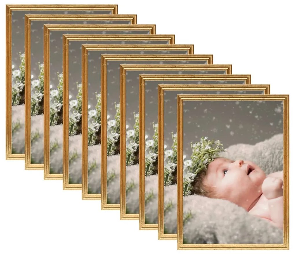vidaXL Molduras para mesa 10 pcs 18x24 cm MDF dourado