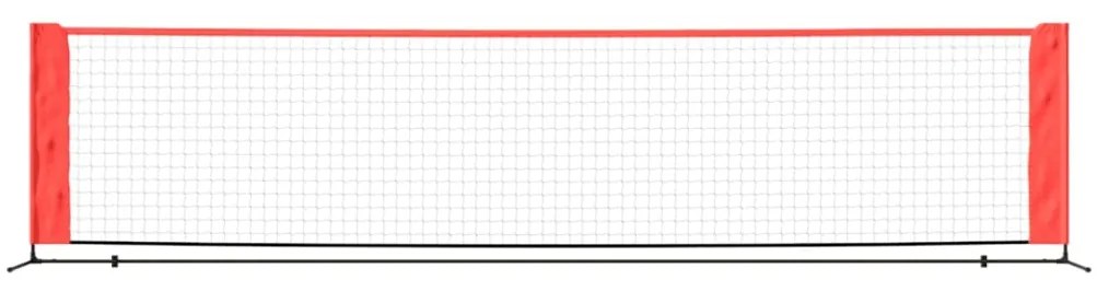 Rede de ténis 400x100x87 cm poliéster preto e vermelho