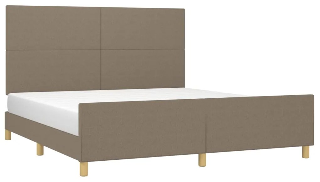 Cama sem colchão 160x200 cm tecido castanho-acinzentado