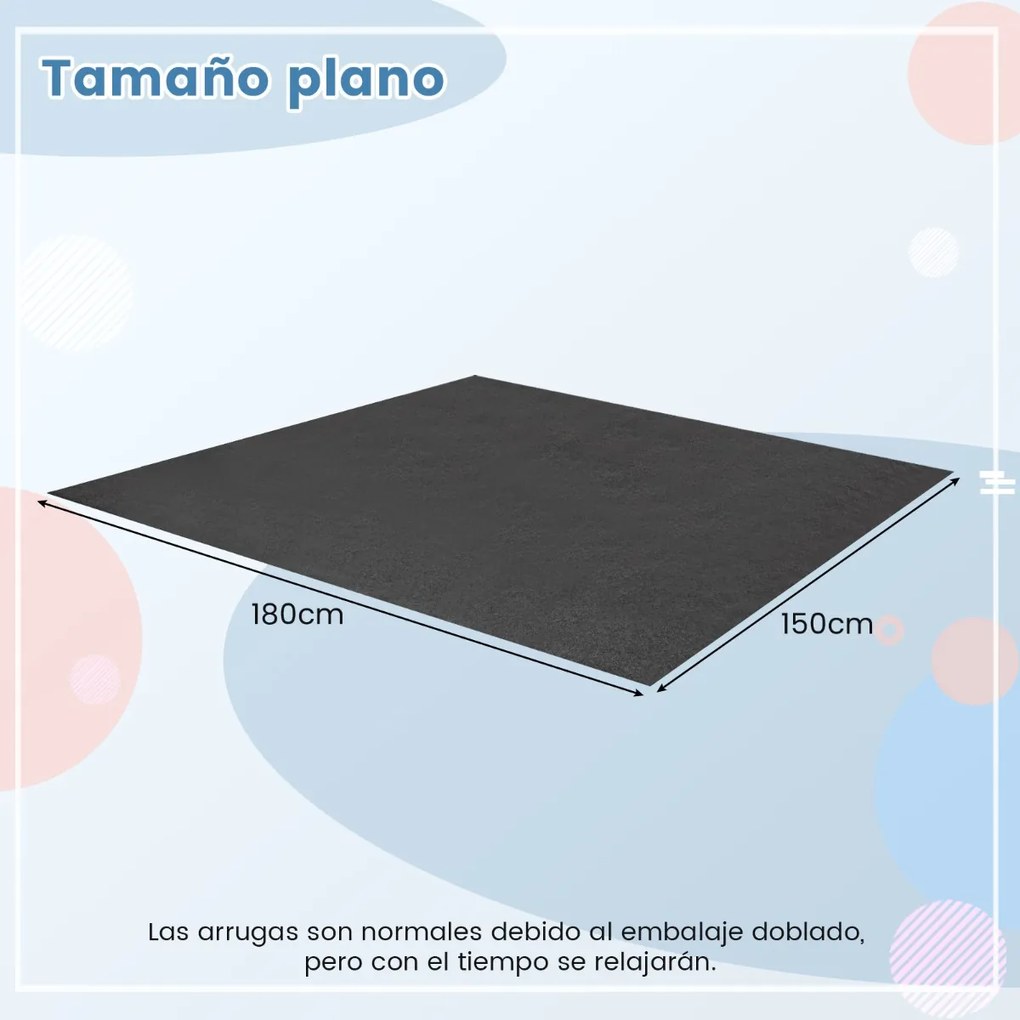 Tapete para chão de garagem reutilizável e lavável. Inclui fita adesiva cinzenta 180 x 150 cm Cinzento