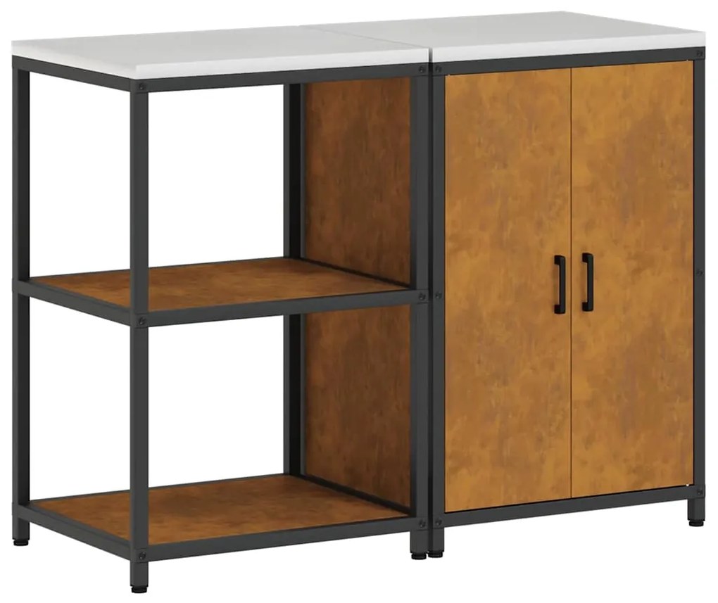 Conjunto de Armazenamento de Cozinha 2 pcs Ferro Enferrujado