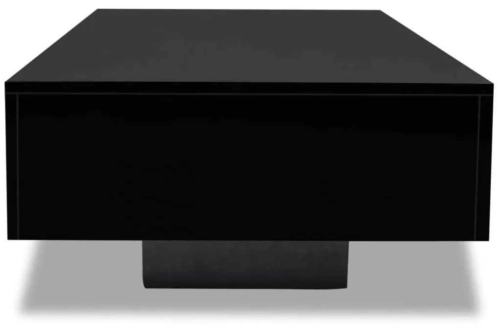 Mesa de Centro Berlim de 115cm - Preto Brilhante - Design Moderno