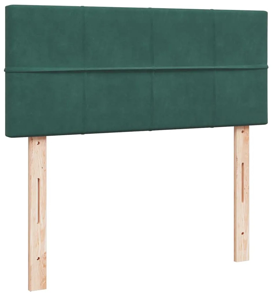 Estrutura de cama otomana com colchão verde escuro veludo