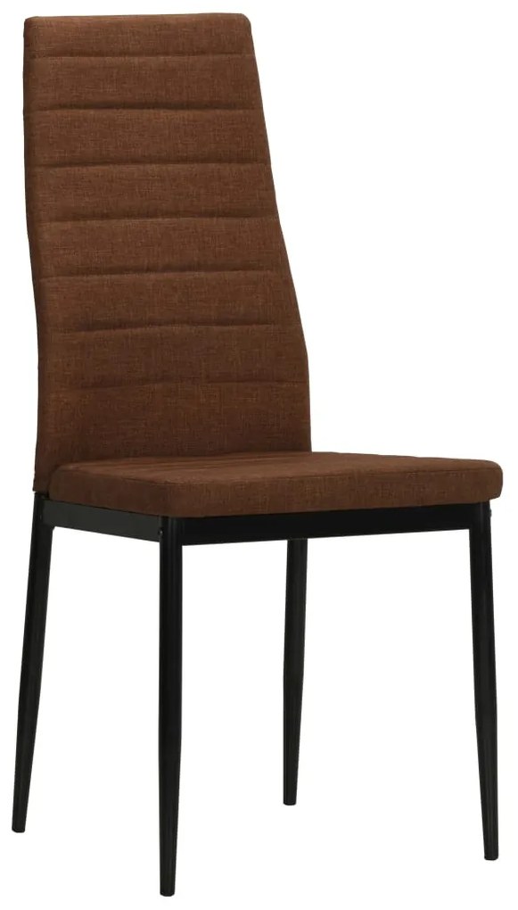 Cadeiras de jantar 4 pcs tecido castanho