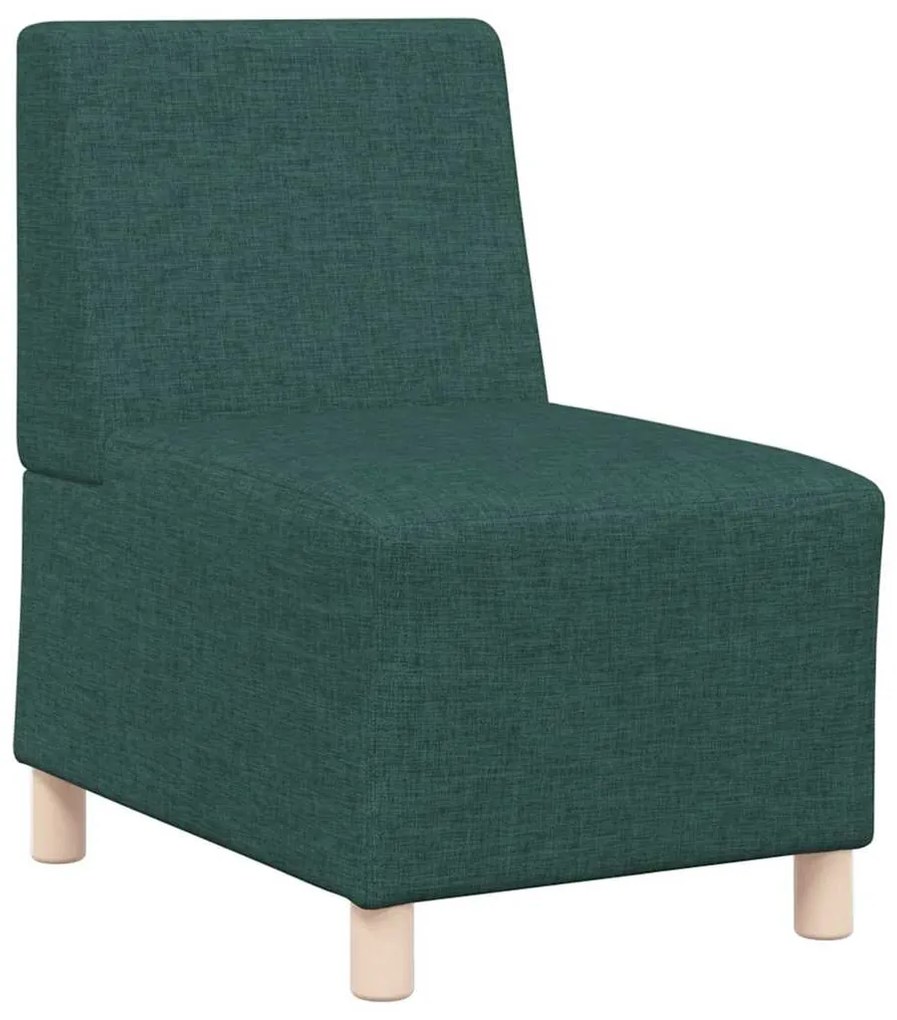 Cadeira de Sofá Cinza Claro 55 cm em Tecido 3 pcs Verde-escuro
